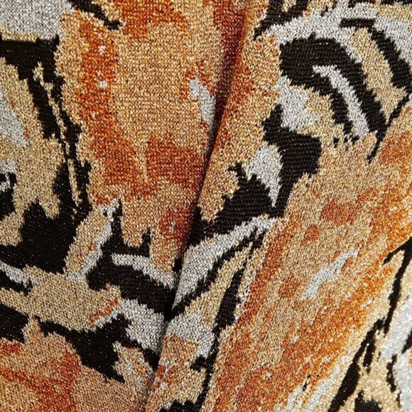 PACO RABANNE Metallic Jacquard-knit Turtleneck Midi Dress - Picture 4 of 12